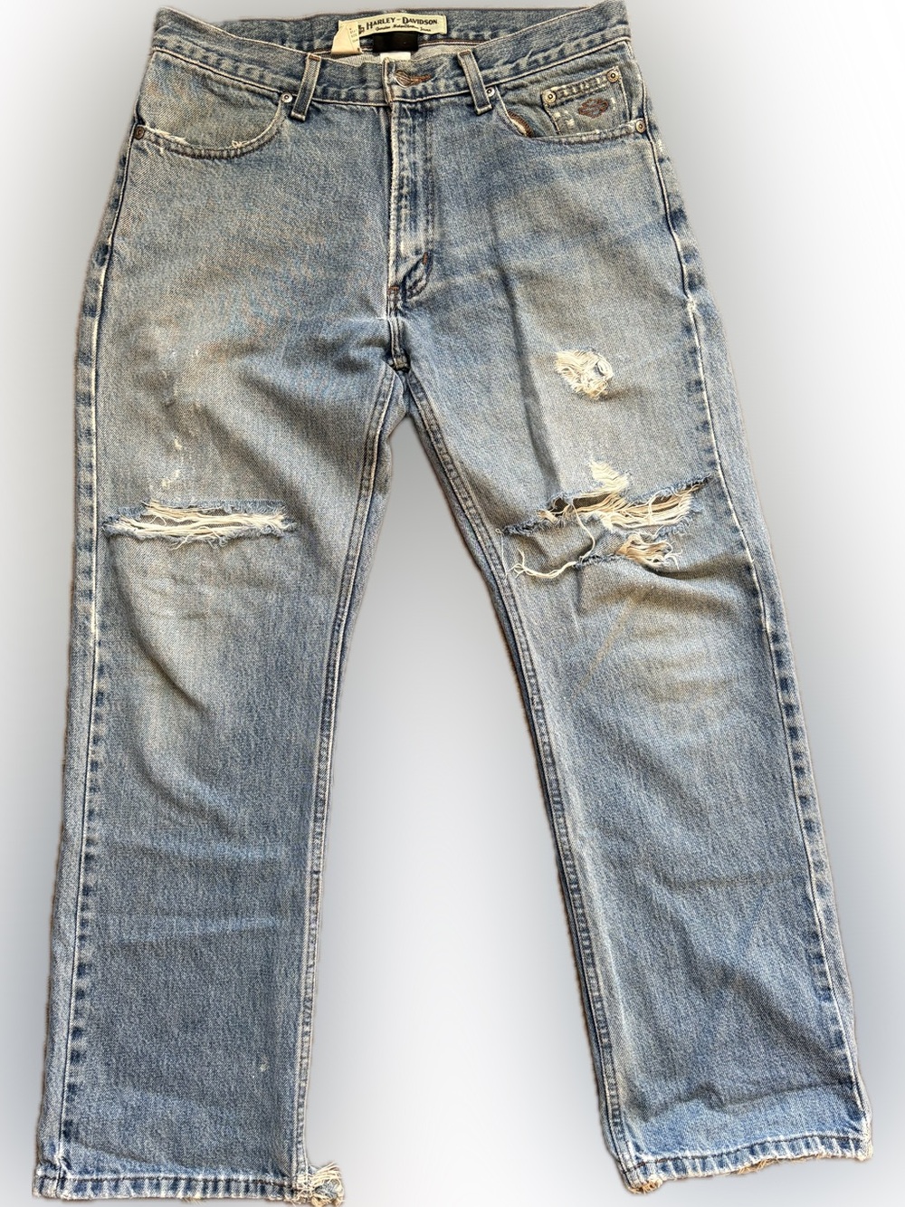 Harley-Davidson Light Blue Distressed Jeans